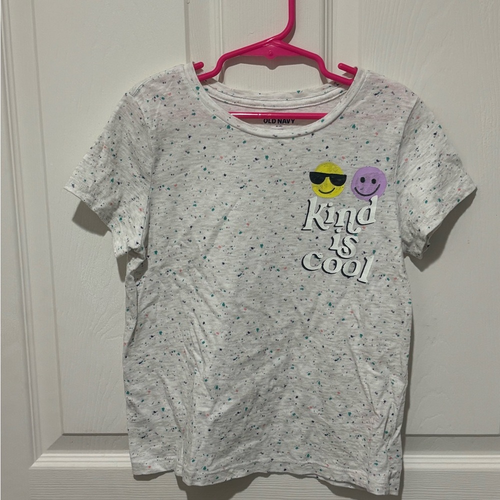 Old Navy Kids White Speckled Tee - Kind is Cool